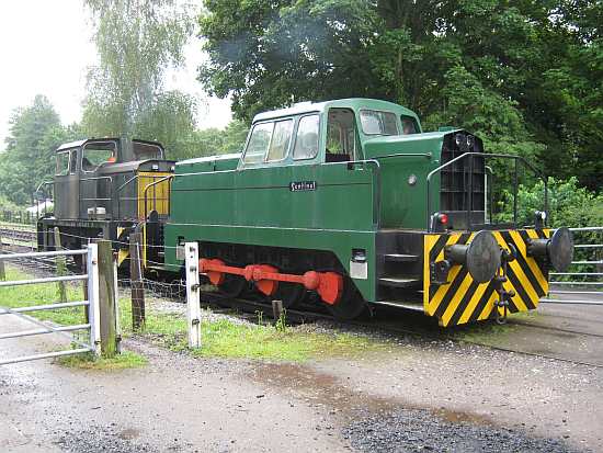 Charlie pulls Tom onto Rowsley rails