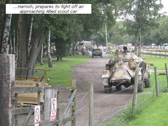 "German" armoured car prepares to fight approaching Allied armour