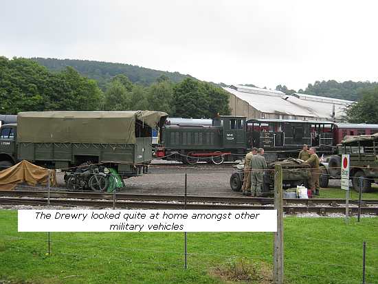 Drewery amongst other military vehicles