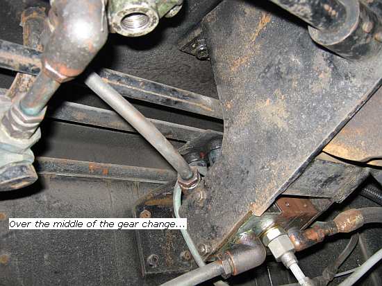 Shaft over middle of gear change