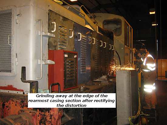D2128 grinding the rear most casing section