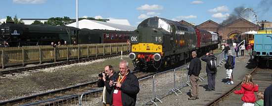 Class 57 at head of aline of locos