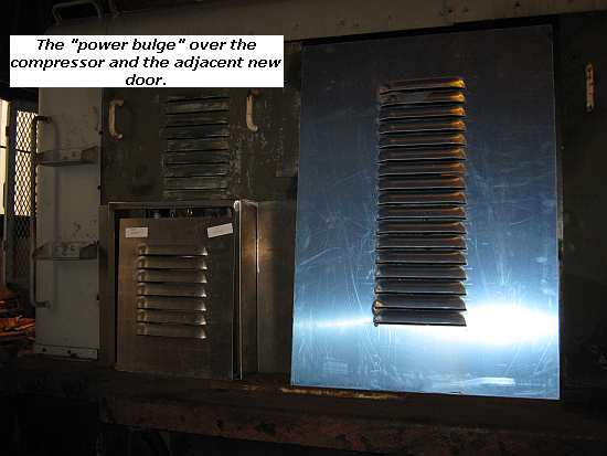 Power bulge over compressor & adjacent door