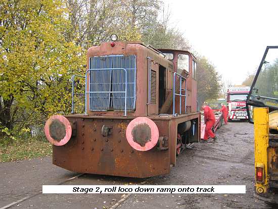 Roll loco down the ramp