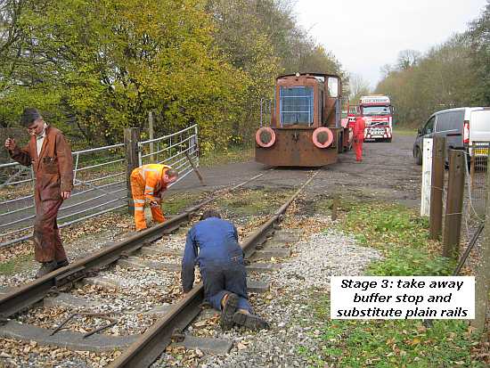 Remove buffer stop & install rails
