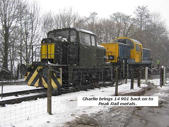 Charlie tows 14901 back onto Peak Rails