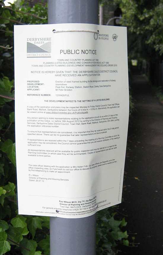 Public notice re planning