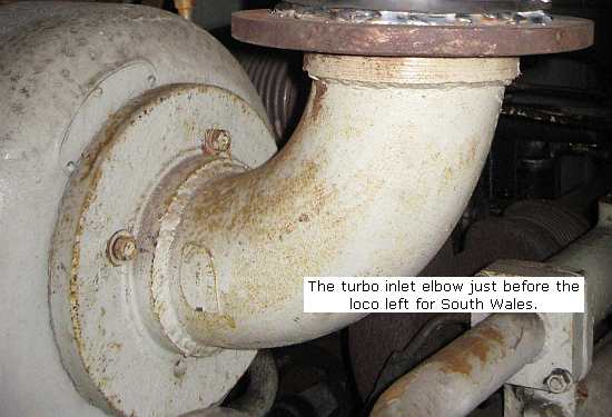 Turbo inlet elbow before loco left for S Wales