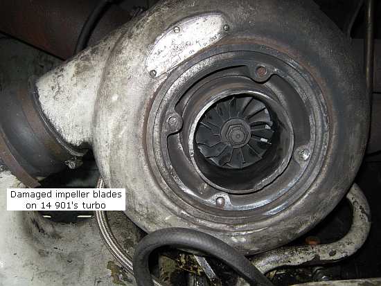 14901's damaged turbo impeller blades
