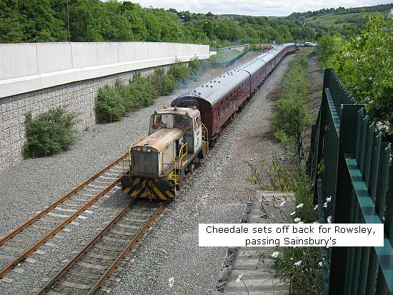 Cheedlae sets off for Rowsley passing Sainsbury's