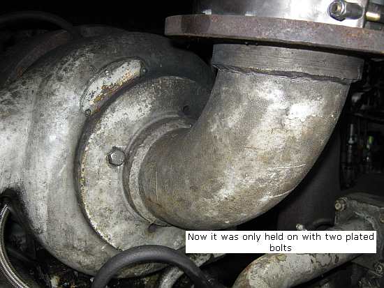 Turbo elbow now held by 2 bolts
