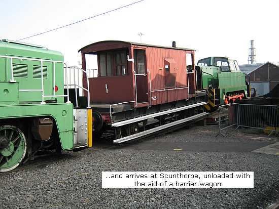 Tom arrives at Scunthorpe & is unloaded