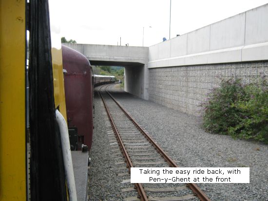 Pen-y-Ghent hauls the train back