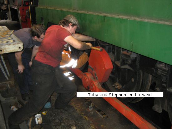 Tom - Toby & Stephen lend a hand getting the damaged spring out