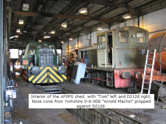 Tom & D2128 in shed at Scunthorpe