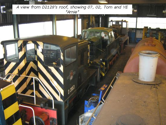 View from D2128s roof of 07, 02, Tom & YE Arnie