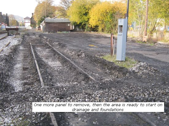 One more track panel to remove before drainage can start