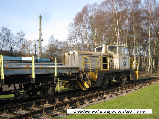 Cheedale and wagon of shed frame