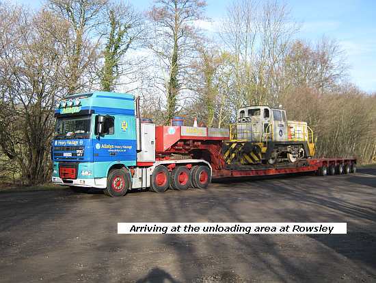 Cheedale arrives at Rowsley unloading area