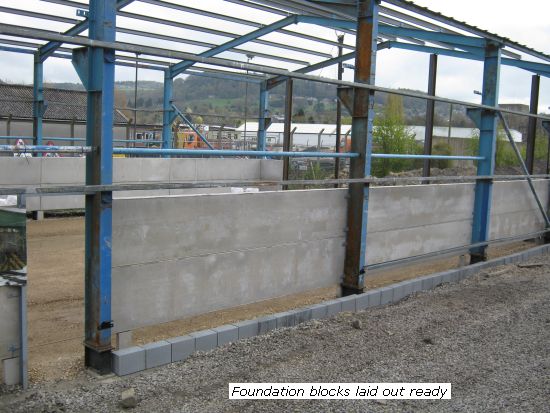 New shed - foundation blocks laid out ready