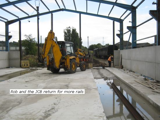 Rob and JCB moving rails
