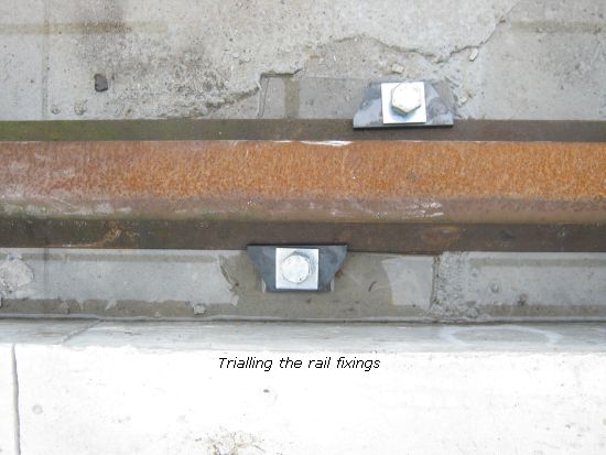 Shed track rail fixings