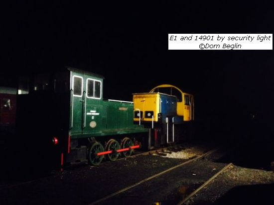 E1 and 14901 pose under the security light