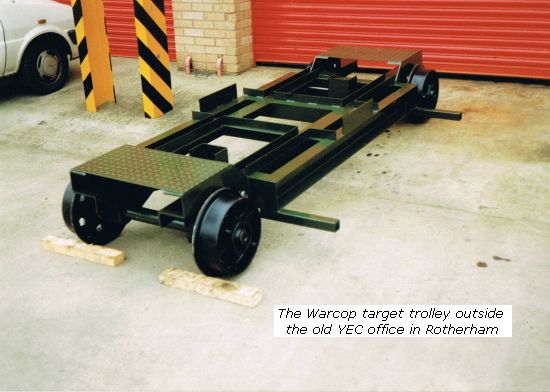 Warcop Target Trolley outside YEC, Rotherham