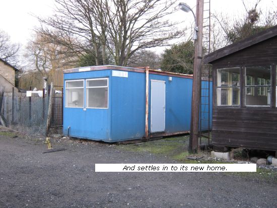Portacabin in new home in yard