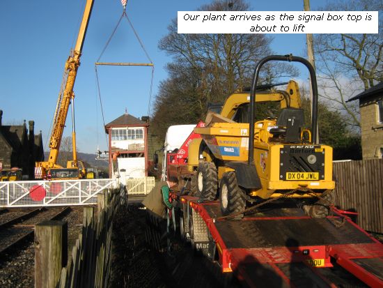 Plant arrives as crane about to lift Signal Box top