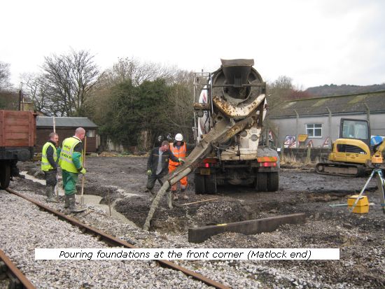 New shed - pouring foundations Matlock end