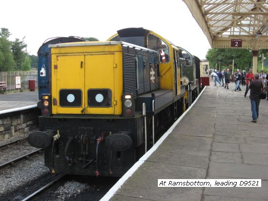 14901 leading D9521 at Ramsbottom
