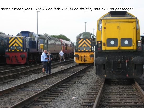 Baron St yard - D9513 (left), D9539 on freight & 14901 on passenger service
