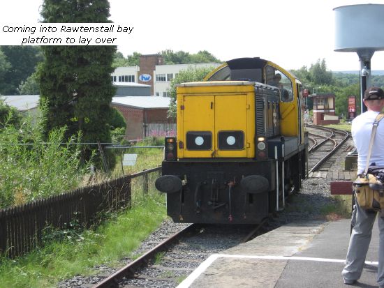 Rawenstall station, 14901 entering bay for layover