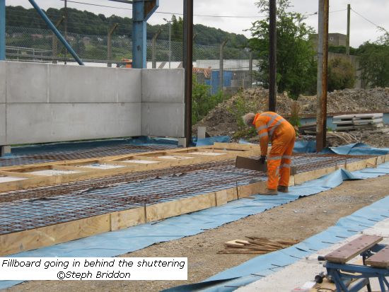 Fillboard going in behind the shuttering