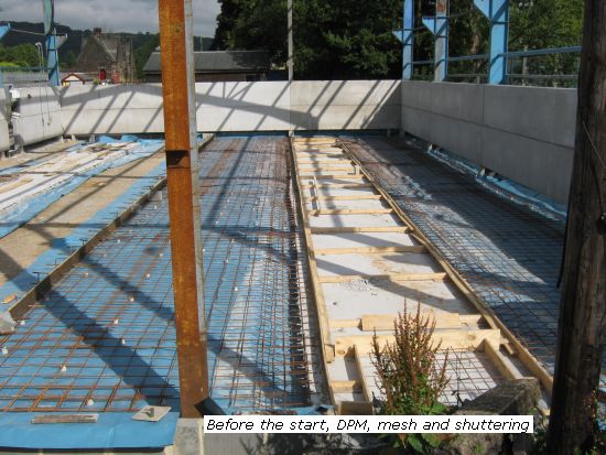 Inside new shed frame before concreting starts