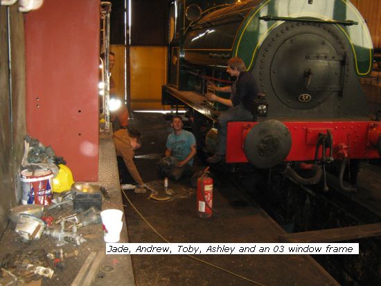 Jade, Andrew, Toby, Ashley and the 03 window frame