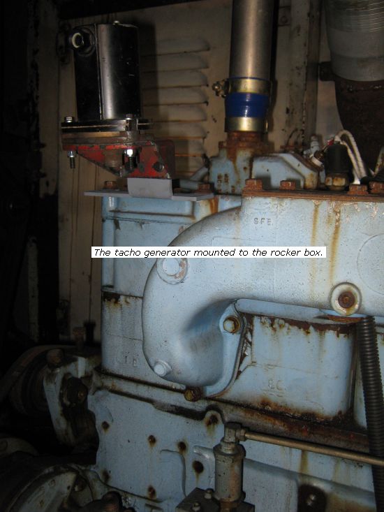 D2128 tacho generator mounted to rocker box