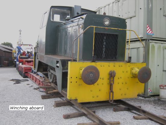 Winching Grace onto trailer