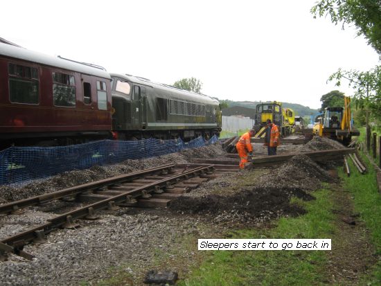 Turn out sleepers being replaced
