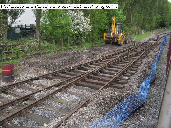Turn out rails relaid but not yet fixed down