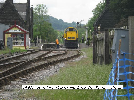 14901 sets off from Darley Dale with Roy Taylor in charge