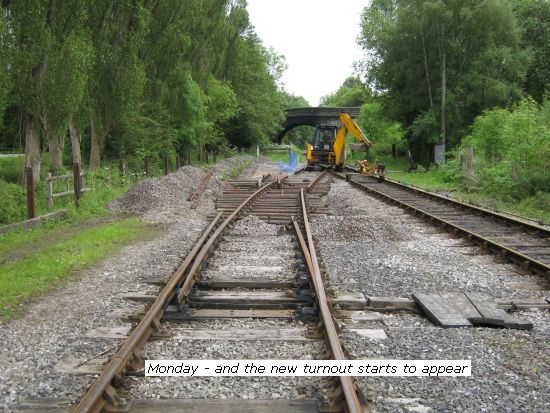 New turnout onto mainline started