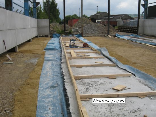 New shed - shuttering right hand track