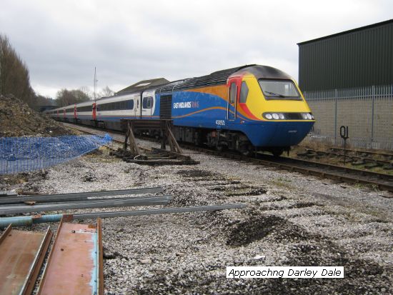 HST & train approaching Darley Dale