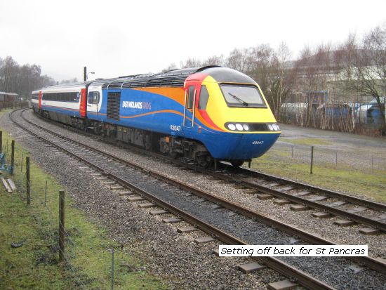 HST & train setting off back to St Pancras