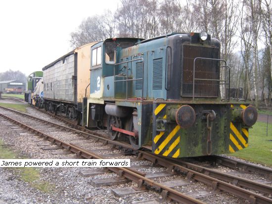 James with small train