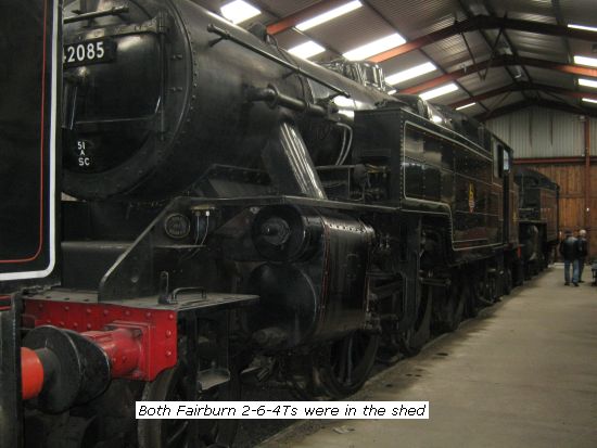 Lakeside & Haverthwaite 2 x Fairburn 2-6-4T locos in shed