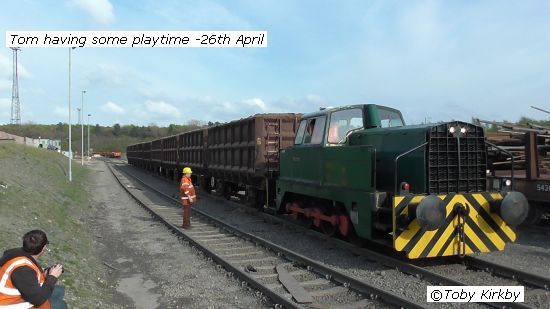 Tom hauling steel wagons at Scunthorpe