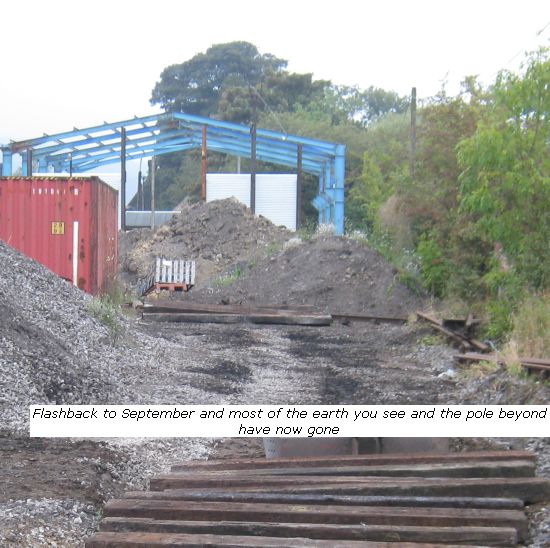 Flashback to September and major earth pile outside shed, which now gone